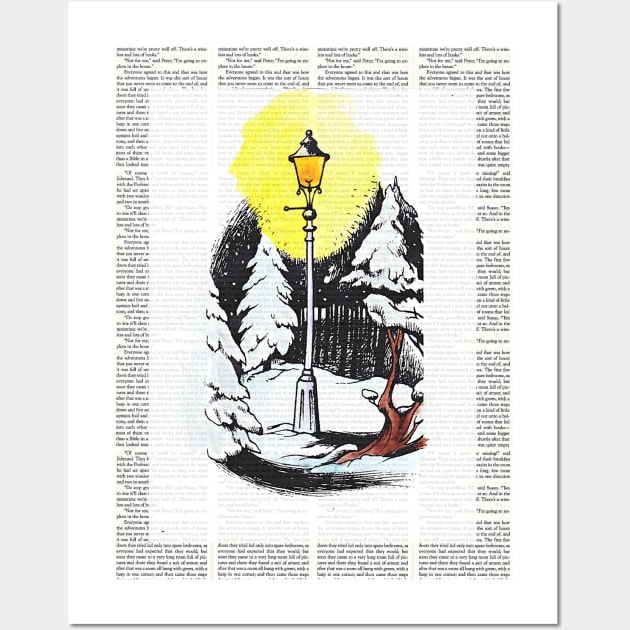 The Lion the Witch and the Wardrobe Lampost Wall Art by booksnbobs